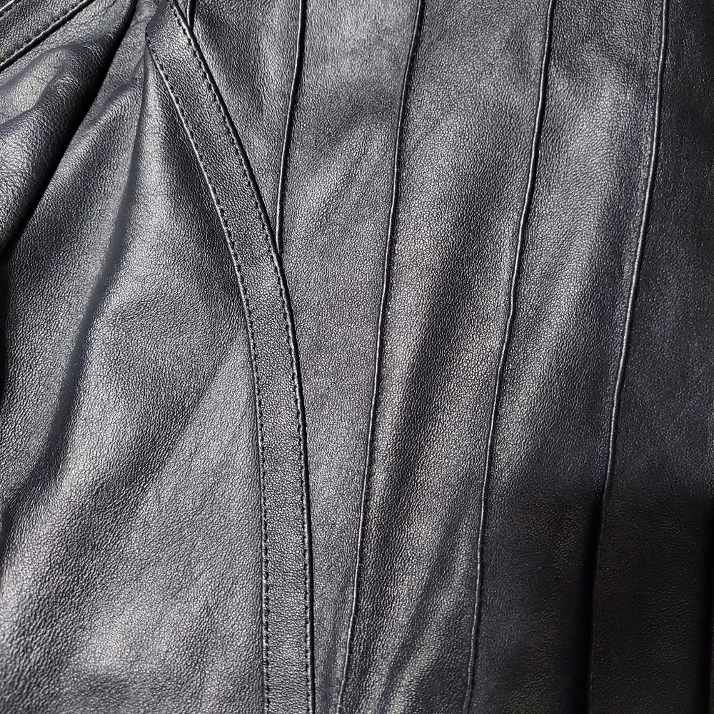 Marcello Sport Mens Black Lambskin Long Sleeve Full Zip Jacket Size XXL - Picture 10 of 14
